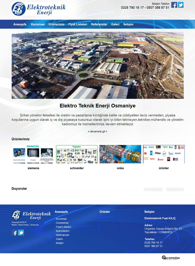 Elektro Teknik Enerji Sistemleri Osmaniye Web Tasarım